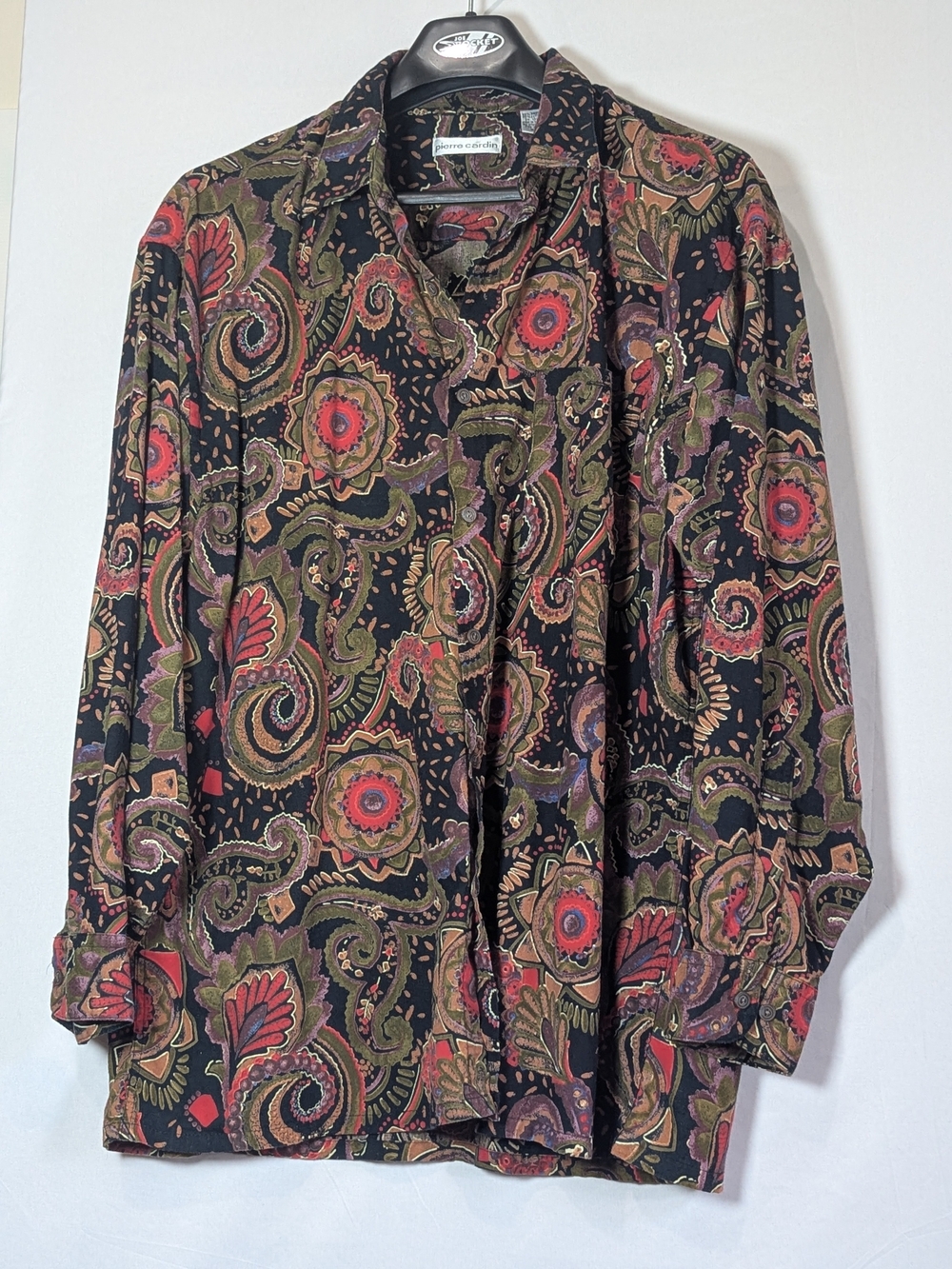 Pierre Cardin XL Vintage Paisley Button Front Jacket Shirt Jacket